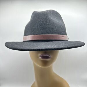 Brixton MESSER Hat Mens M Black Wool Felt‎ Fedora Cowboy Rodeo Western